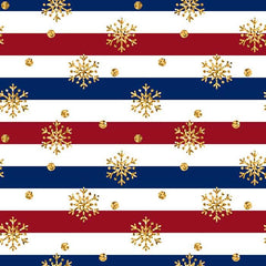 Golden Snowflakes Printed Stripes Background Photography Backdrop J-0221 Shopbackdrop