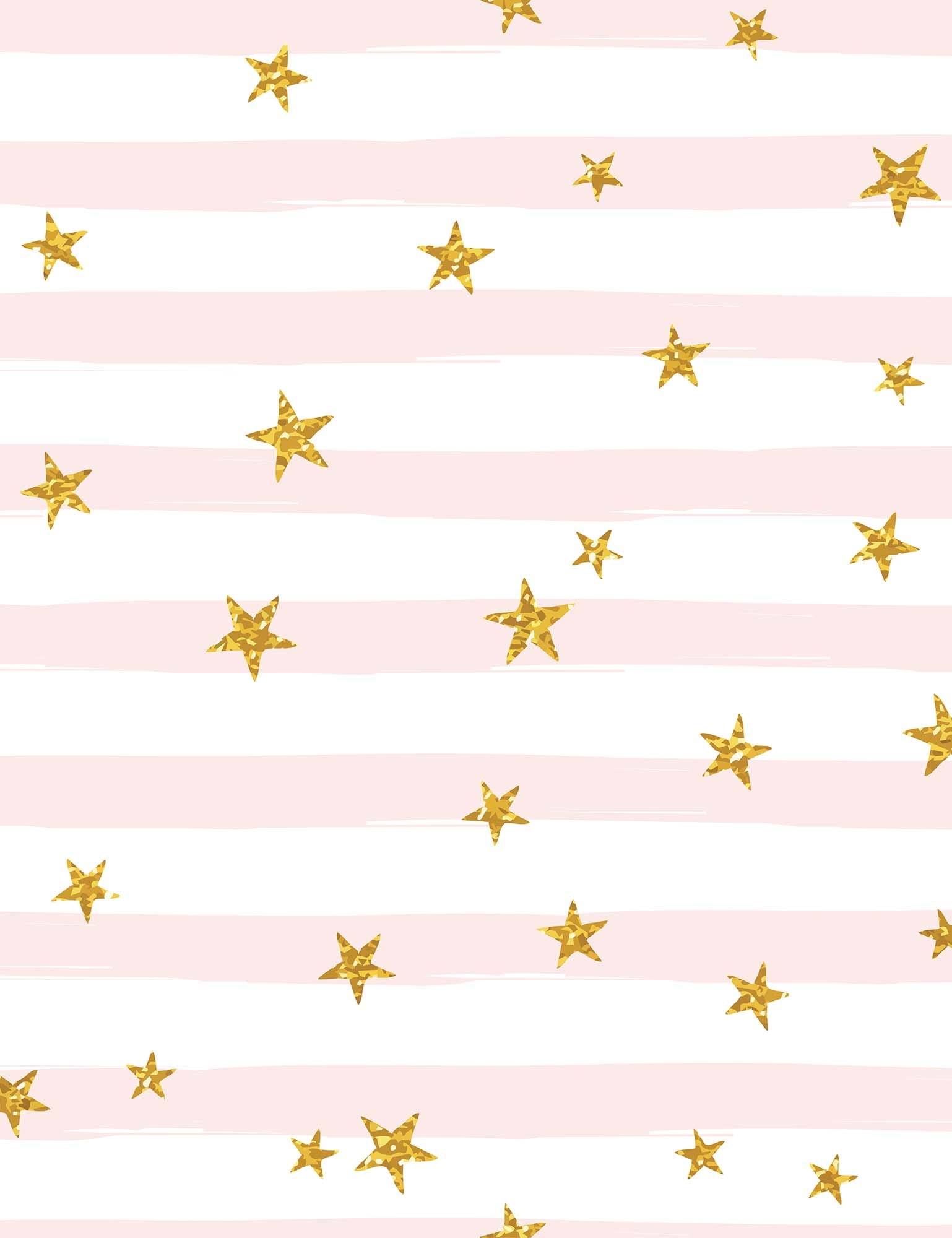 Golden Stars Printed Pinks Stripes Photography Backdrop Shopbackdrop