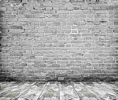 Gray Brick Wall Texture White Wood Floor Mat Photography Backdrop J-0318 Shopbackdrop