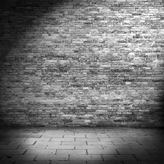 Gray Brick Wall Texture With Stone Floor Photography Backdrop  J-0322 Shopbackdrop