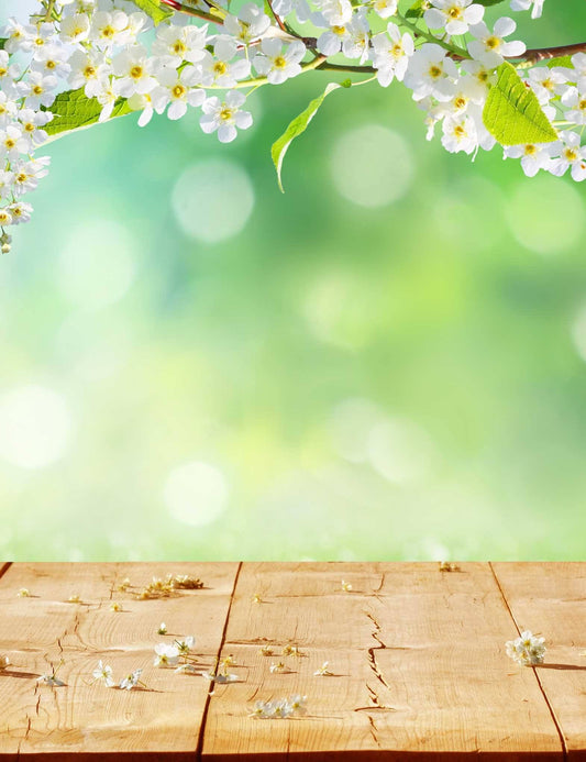 Green Bokeh In Sunlight With Floor Background For Spring Backdrop Shopbackdrop