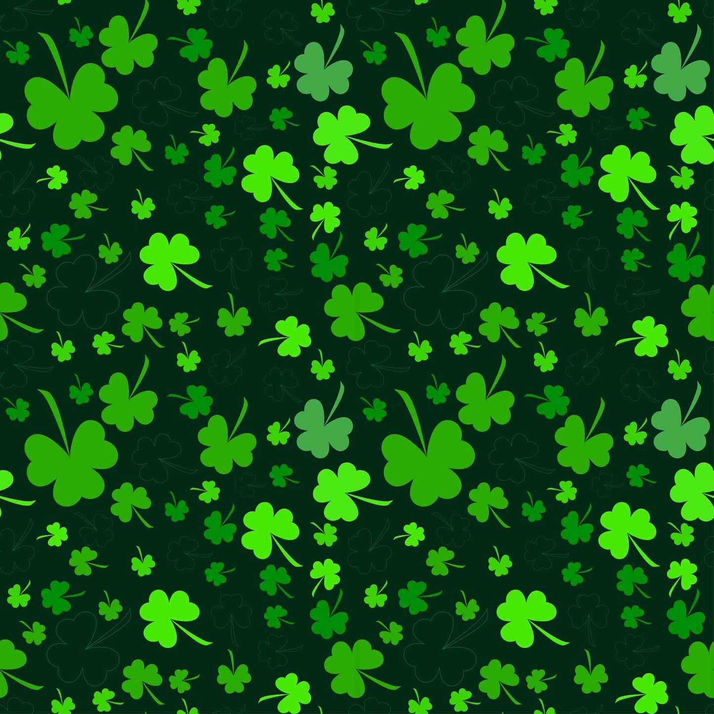 Green Clover Printed On Black Background For St Patrick's Day Backdrop Shopbackdrop