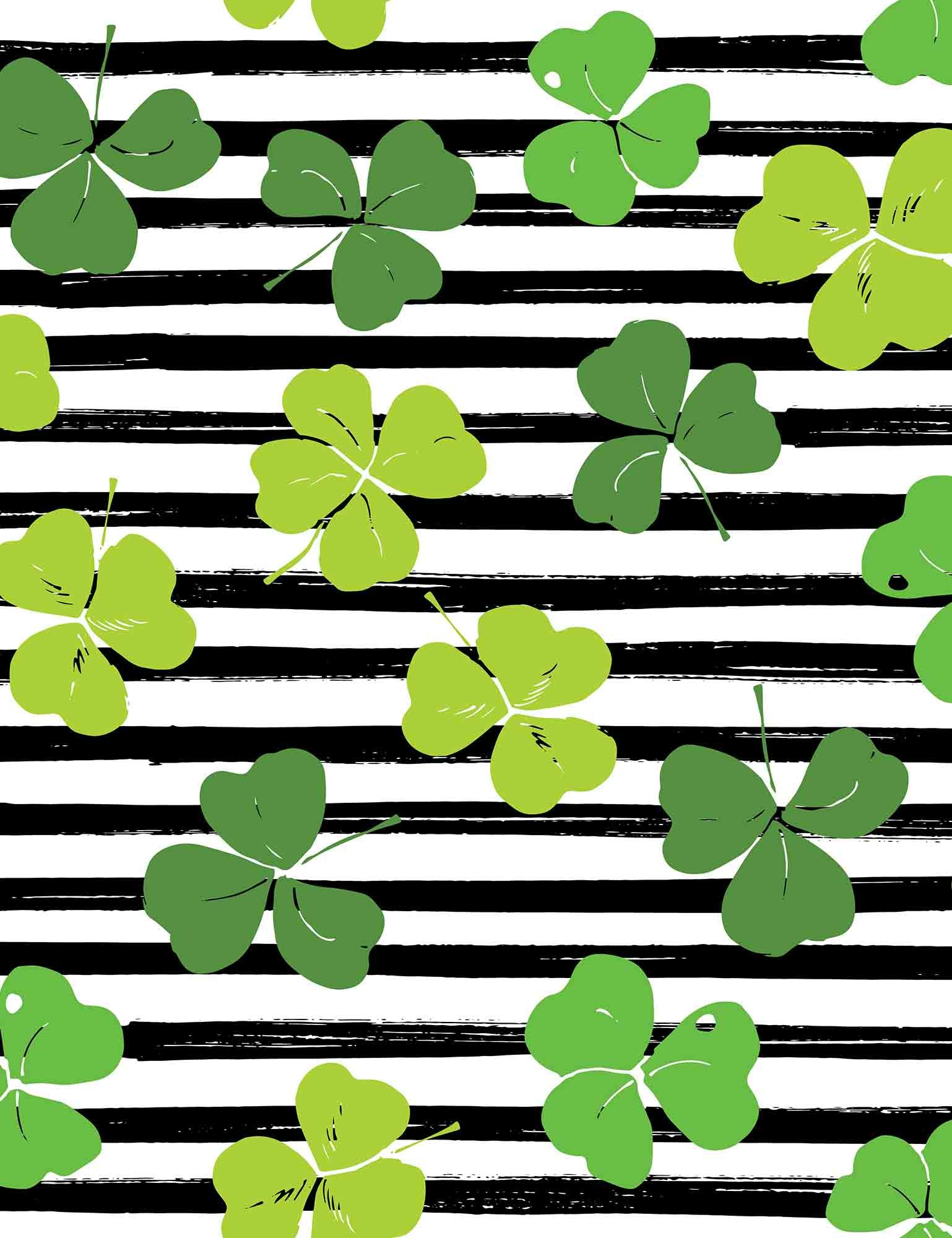 Green Clovers Draw On Black Strips For Saint Patrick's Day Photography Backdrop Shopbackdrop