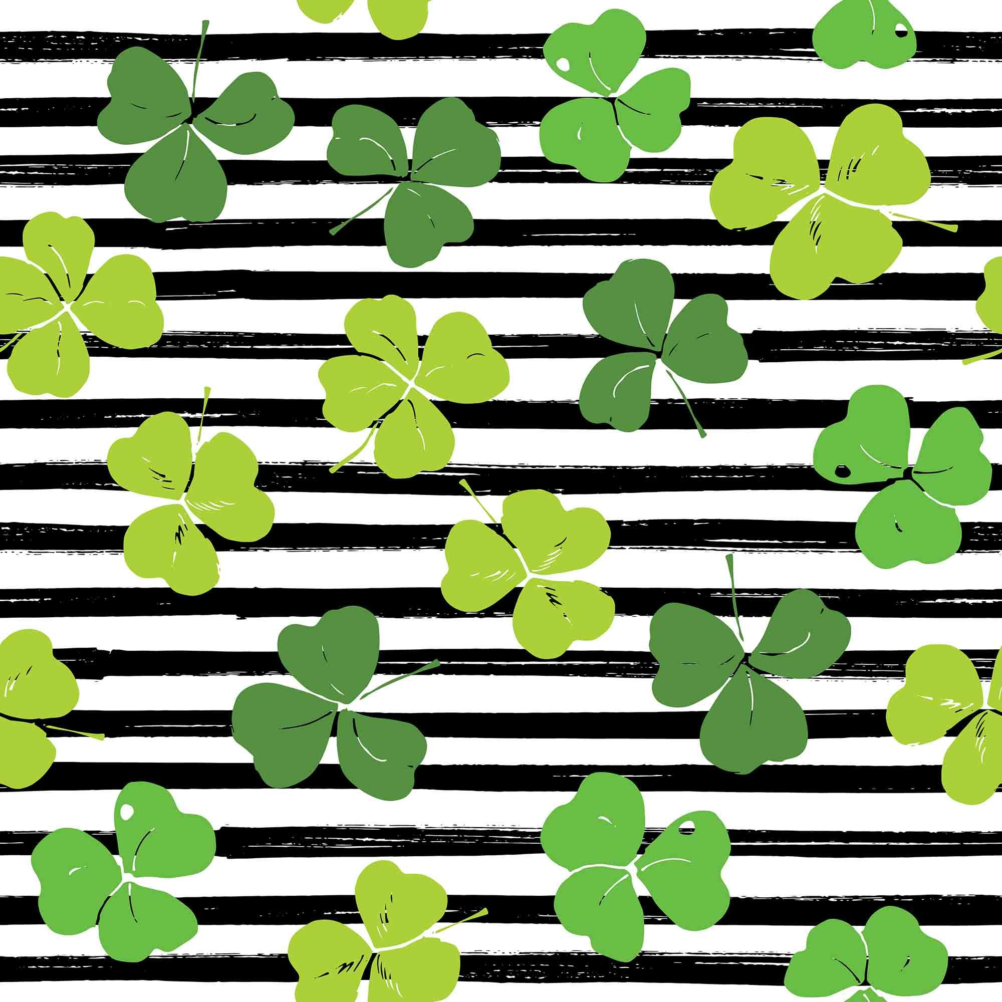 Green Clovers Draw On Black Strips For Saint Patrick's Day Photography Backdrop Shopbackdrop