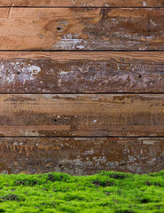 Green Grass Floor With Wood Wall Backdrop For Photography J-0761 Shopbackdrop