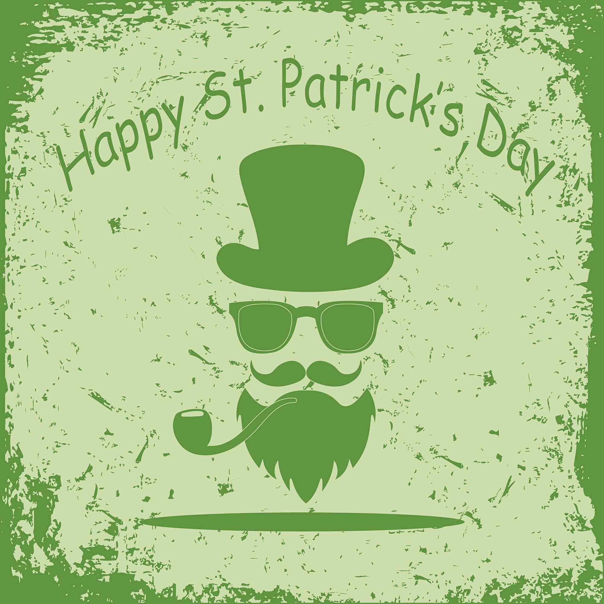 Green St.Patrick Portrait Printed On Green Background For Holiday Backdrop Shopbackdrop