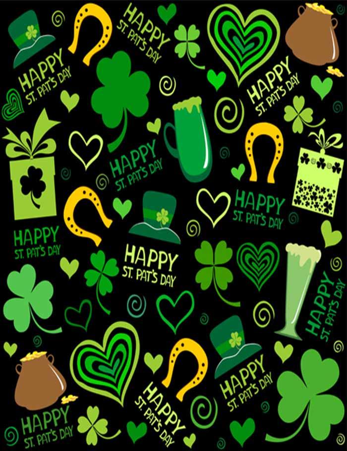 Green Valerian Hat Heart With Black Background For Holiday Backdrop J-0055 Shopbackdrop