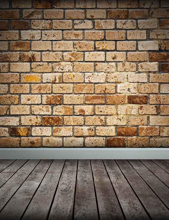 Grunge Brick Wall Texture With Old Wood Floor Photography Backdrop J-0317 Shopbackdrop