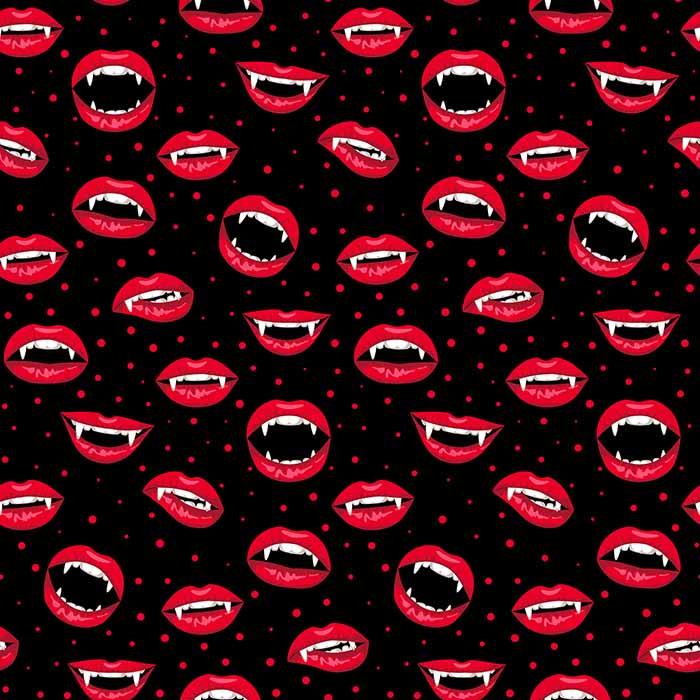 Halloween Pattern With Red Vampire Lips Photography Backdrop J-0226 Shopbackdrop