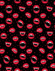 Halloween Pattern With Red Vampire Lips Photography Backdrop J-0226 Shopbackdrop