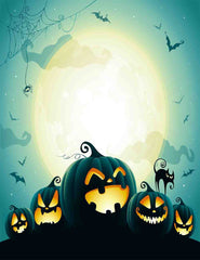 Halloween Pumpkins Under Moonlight For Holiday Photography Backdrop Shopbackdrop