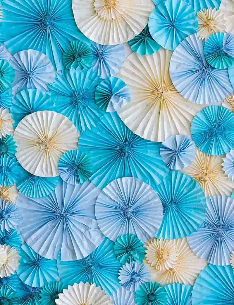 Hand Made Blue Yellow Pinwheel For Wedding Photography Backdrop  J-0028 Shopbackdrop