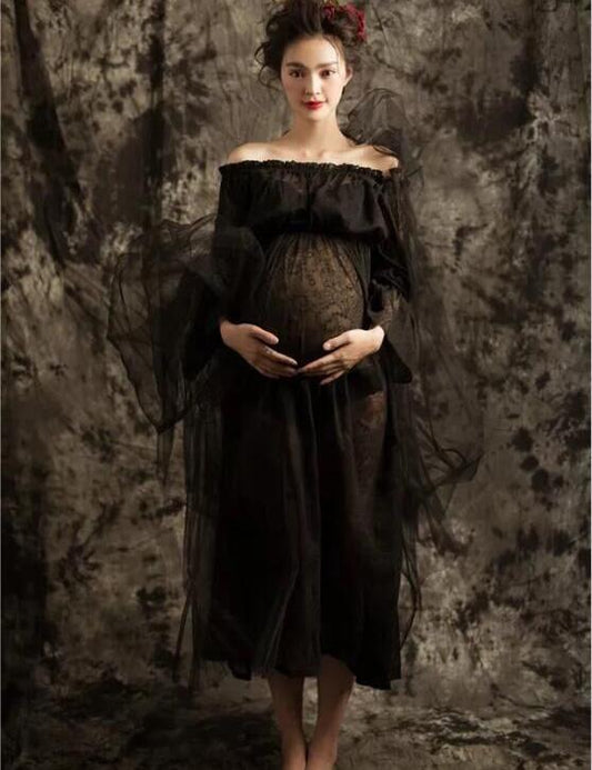 Hand Painted Abstract Khaki With Little Black Musiln Backdrop For Photo Shopbackdrop