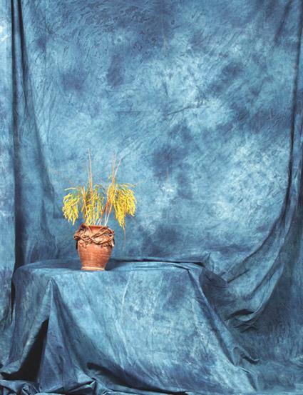 Hand Painted Abstract Steel Blue Muslin Backdrop For Studio Photo Shopbackdrop