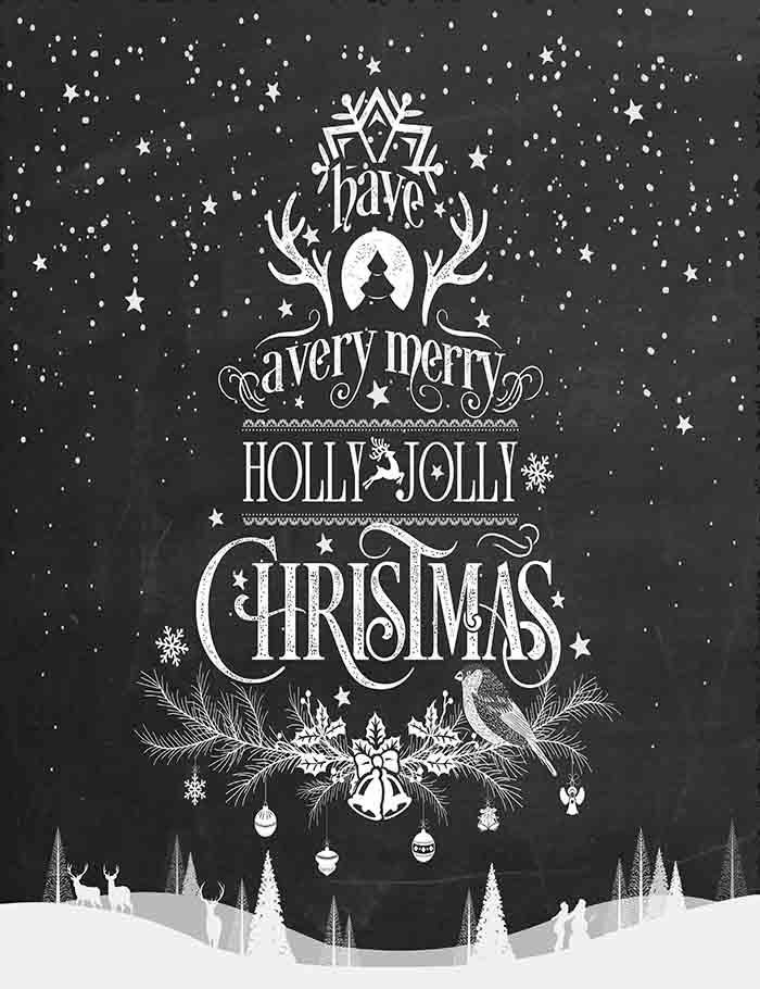 Painted Chalkboard Christmas For Holiday Photography Backdorp J-0011 Shopbackdrop