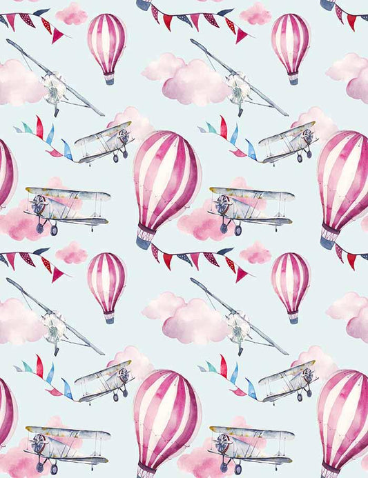 Painted Hot Air Balloon Air Plane For Baby Show Fabric Backdrop Photography Shopbackdrop