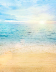 Hand Painted Sandy Beach Sea And Sunrise For Summer Photography Backdrop J-0047 Shopbackdrop