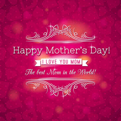 Happy Mother Day Printed On Red Hearts Background Photography Shopbackdrop