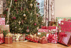 Interior Decorated Christmas With Many Gifts Photography Backdrop N-0004 Shopbackdrop