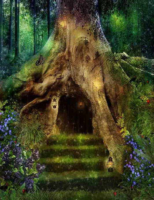 Magic House In The Tree Bottom For Baby Photography Backdrop  J-0157 Shopbackdrop