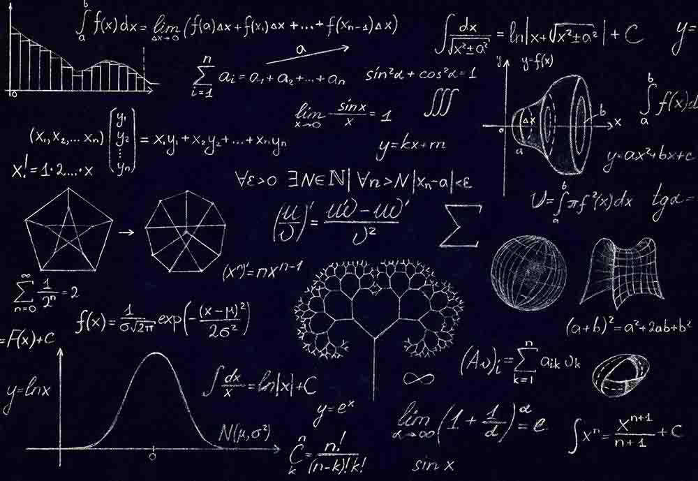 Physics And Math Backdrop Math Physics Formulas And Symbol On Blackboard Photography Backdrop J ...
