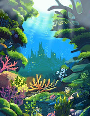 Mermaid Castle Under Sea With Coral Photography Backdrop J-0366 Shopbackdrop