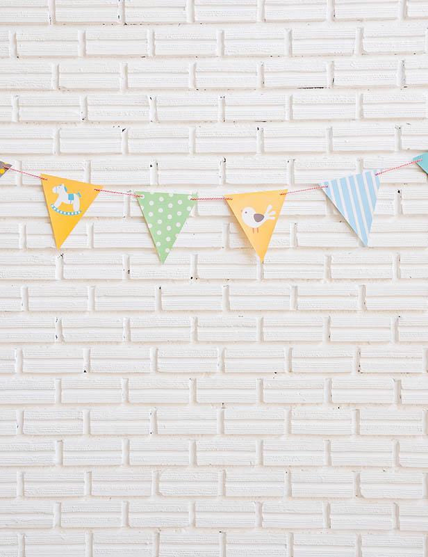 Milk White Brick Wall With Party Flag Photography Backdrop Shopbackdrop