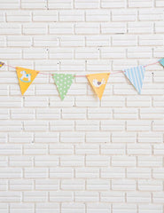 Milk White Brick Wall With Party Flag Photography Backdrop Shopbackdrop
