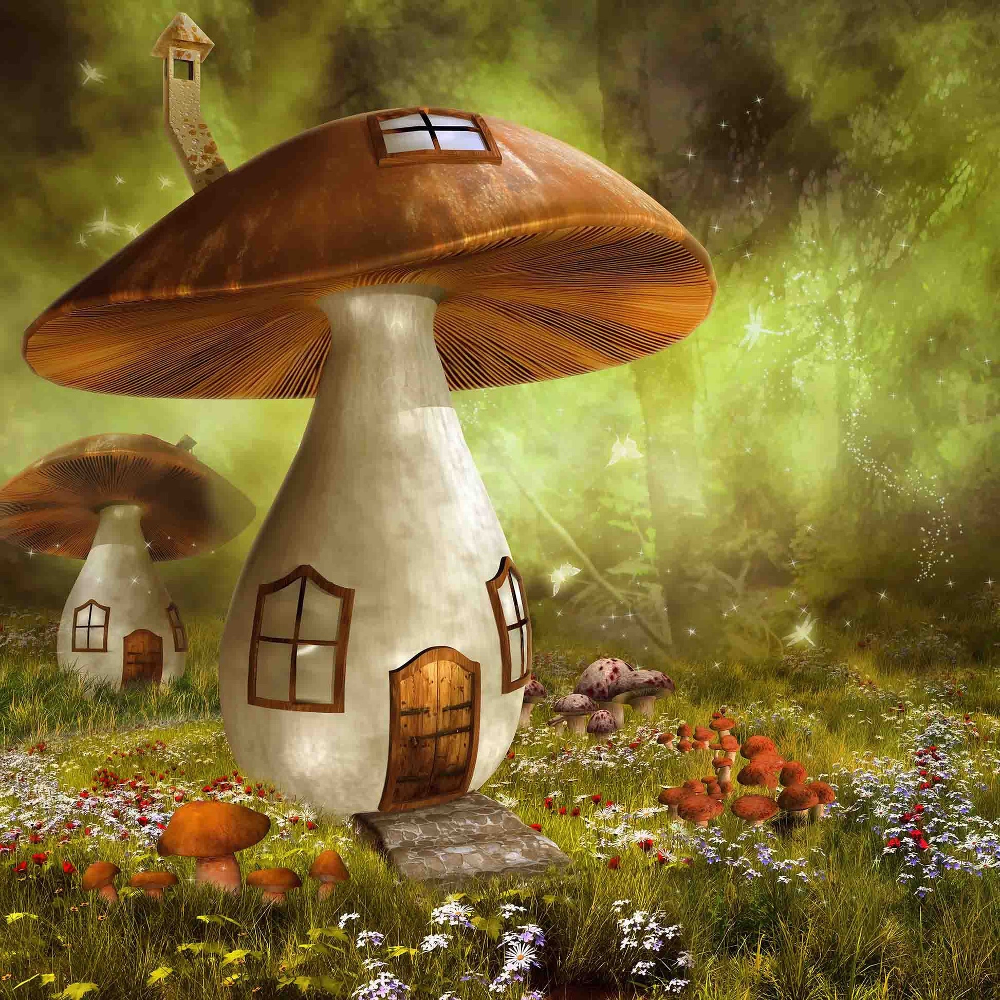 Mushroom Rooms With Pumpkin Photography For Halloween Backdrop Shopbackdrop
