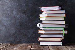 Notepads On Table In Front Of Chalkboard For Children Backdrop Shopbackdrop
