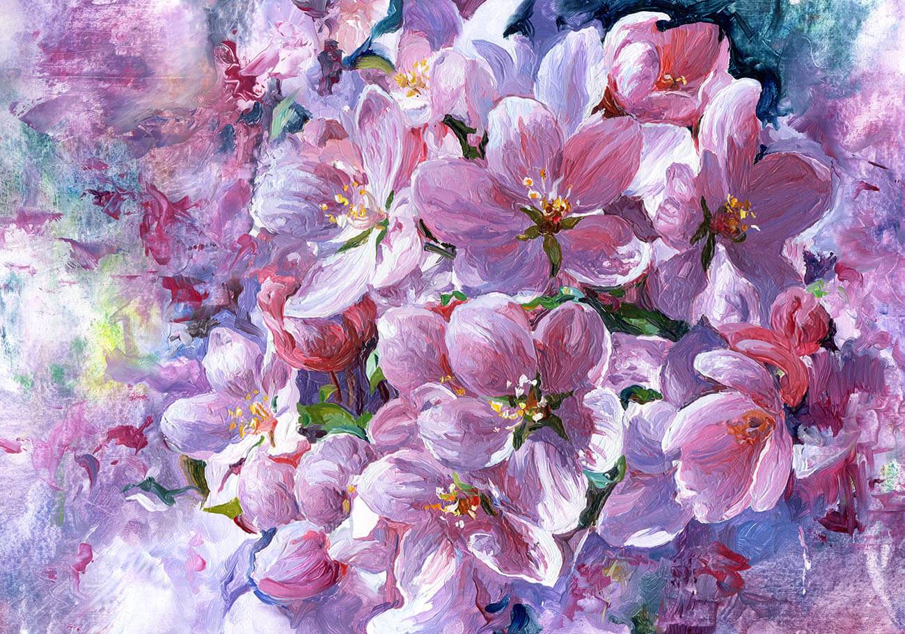 Oil Painted Purple Flower Photography Backdrop J-0797 Shopbackdrop