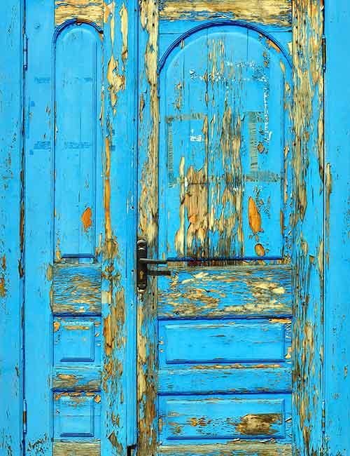 Old Blue Painted Wood Door With Forged Metal Handle Photography Backdrop Shopbackdrop