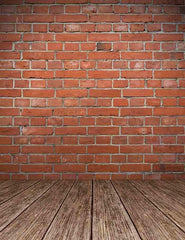 Old Red Brick Wall Texture With Wooden Floor Backdrop For Photography J-0301 Shopbackdrop