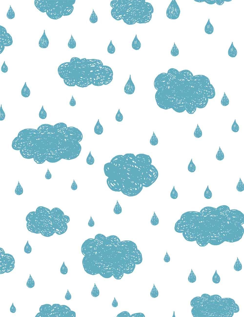 Painted Bule Clouds And Raindrop For Baby Photography Backdrop Shopbackdrop