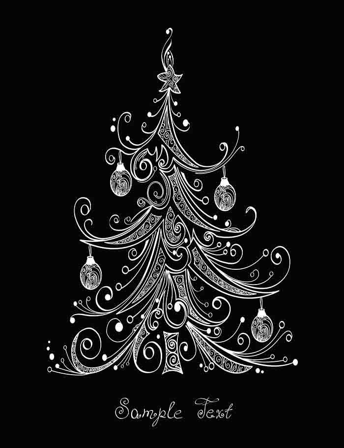 Painted Christmas Tree On Blackboard For Holiday Photography Backdrop  J-0148 Shopbackdrop