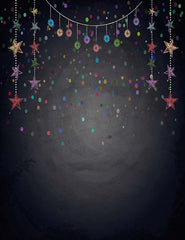 Painted Colorful Stars On Blackboard For Christmas Photography Backdrop J-0169 Shopbackdrop