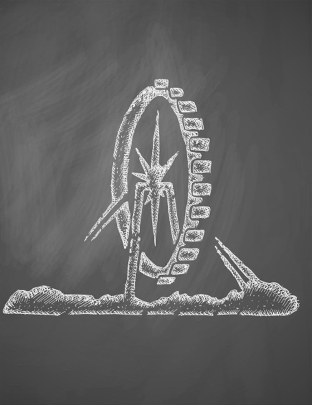 Painted Ferris Wheel On Chalkboard For Baby Photography Backdrop Shopbackdrop