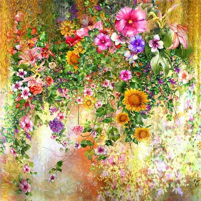 Painted Flowers For Wedding Photography Backdrop J-0339 Shopbackdrop
