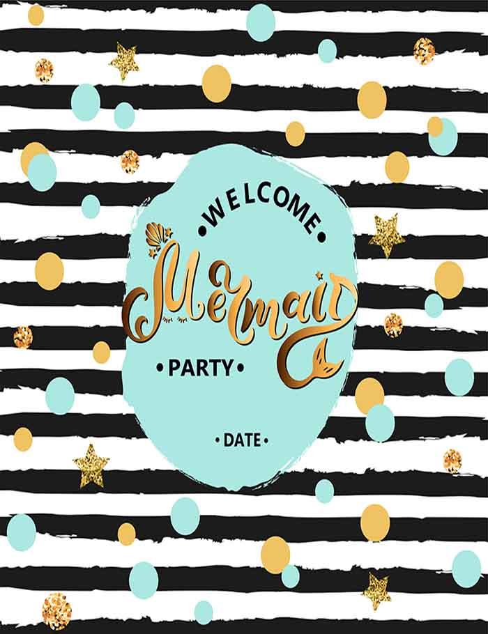Painted Mermaid Party For Little Girl Photography Backdrop J-0381 Shopbackdrop