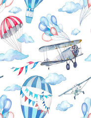 Painted Parachute Air Plane For Baby Photography Backdrop J-0212 Shopbackdrop
