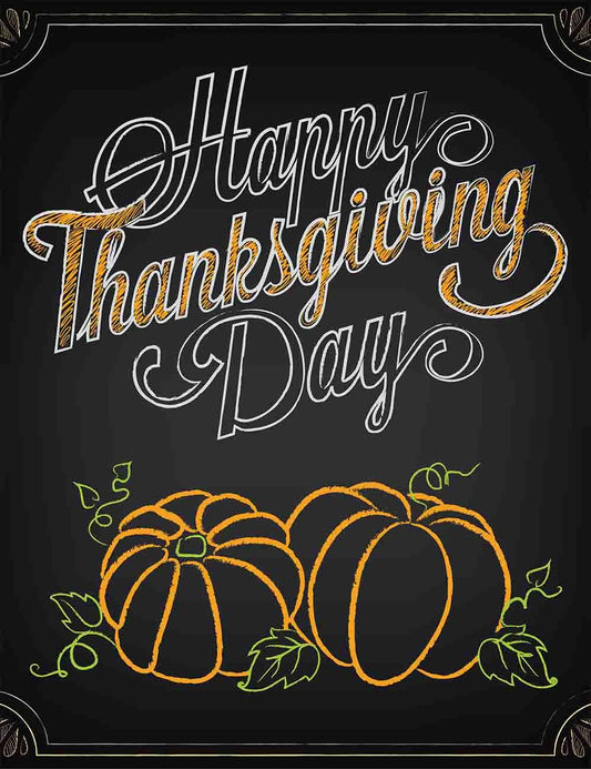 Painted Pumpkins On Chalkboard For Thanksgiving Photography Backdrop Shopbackdrop