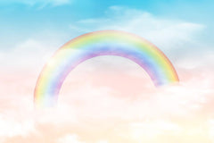 Painted Rainbow With Clouds For Baby Photography Backdrop J-0303 Shopbackdrop