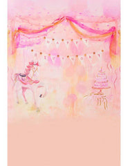 Painted Unicorn And Cake With Pink Background For Birthday Photography Backdrop Shopbackdrop