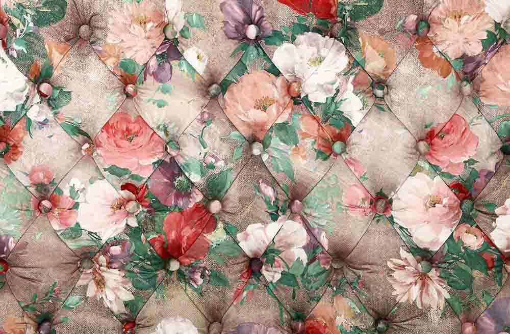 Paited Flower Tufted Texture Backdrop For Photography J-0141 Shopbackdrop