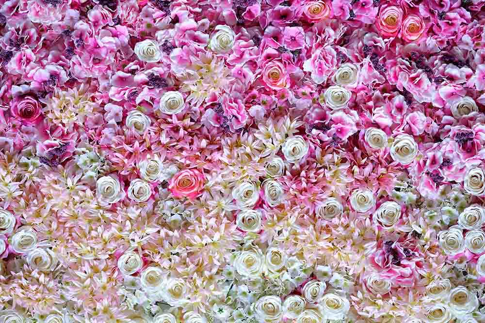 Pink And White Flowers Make Wall For Happy Event Backdrop Photography Shopbackdrop