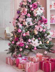 Pink Balls On Christmas Tree Holiday Photography Backdrop Shopbackdrop