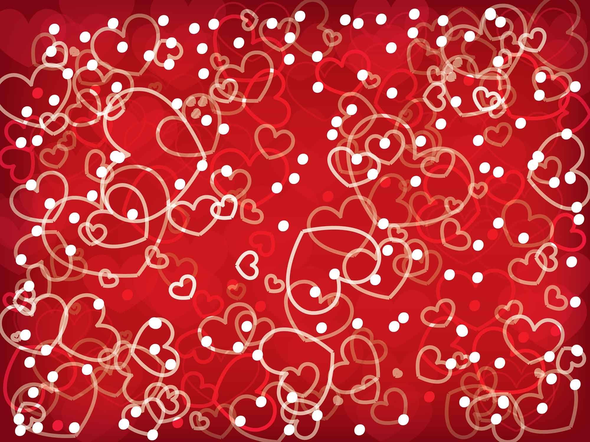 Red Background With Hearts And White Dots Backdrop Shopbackdrop