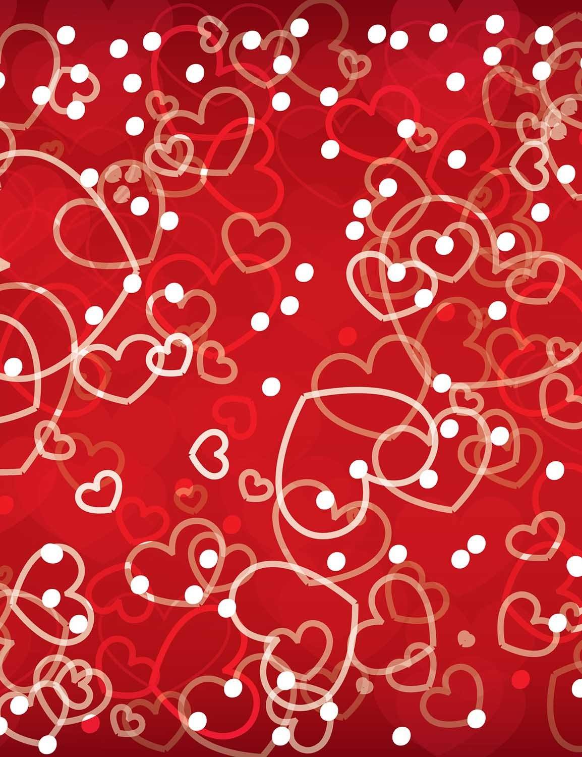 Red Background With Hearts And White Dots Backdrop Shopbackdrop