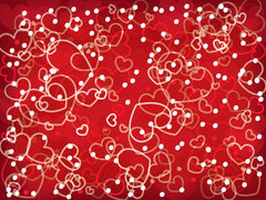 Red Background With Hearts And White Dots Backdrop Shopbackdrop