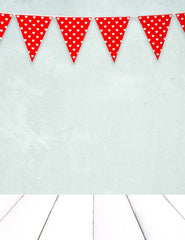 Red Flags Hand Before Light Cyan Wall Backdrop Shopbackdrop